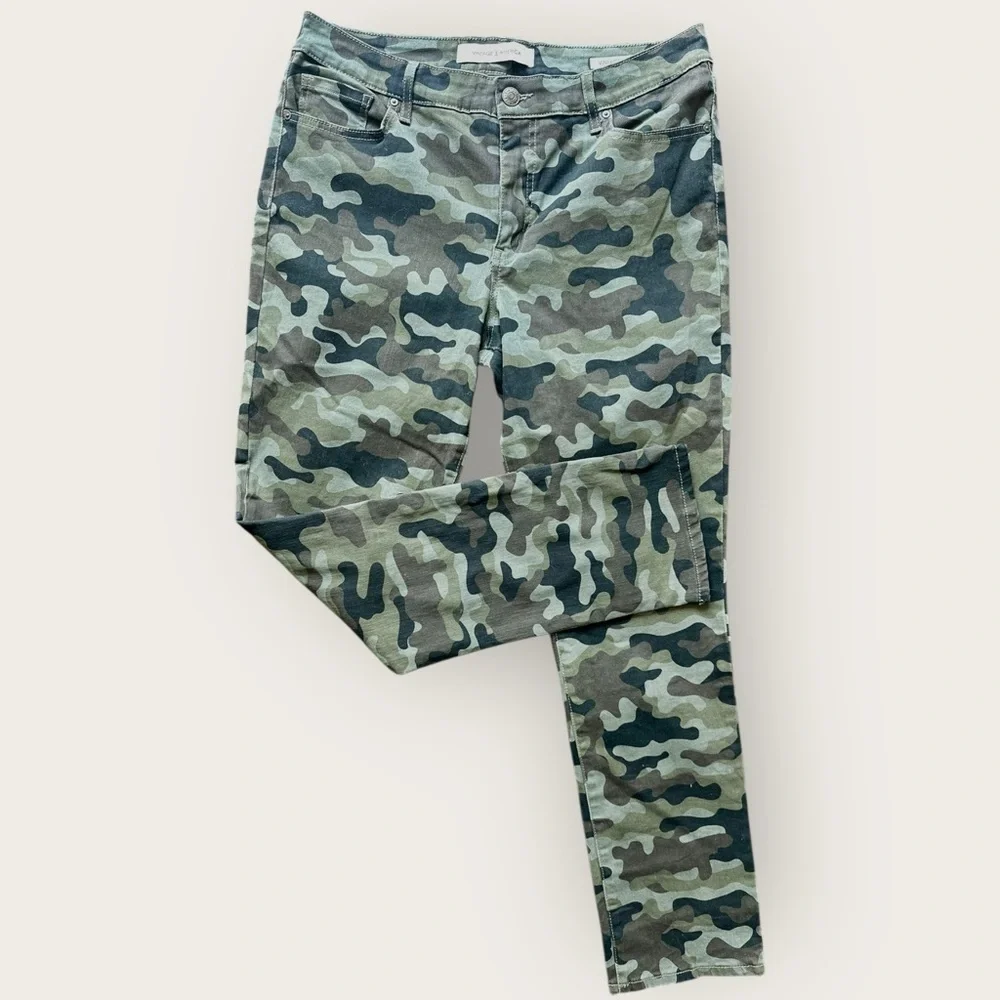 Vintage America Camouflage Print Skinny Jeans(982)